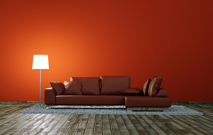 Rotes Ledersofa