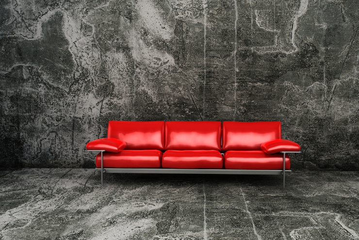 Auch schick - ein Ledersofa in Rot. (Bild: © CenturionStudio_it - Fotolia.com)