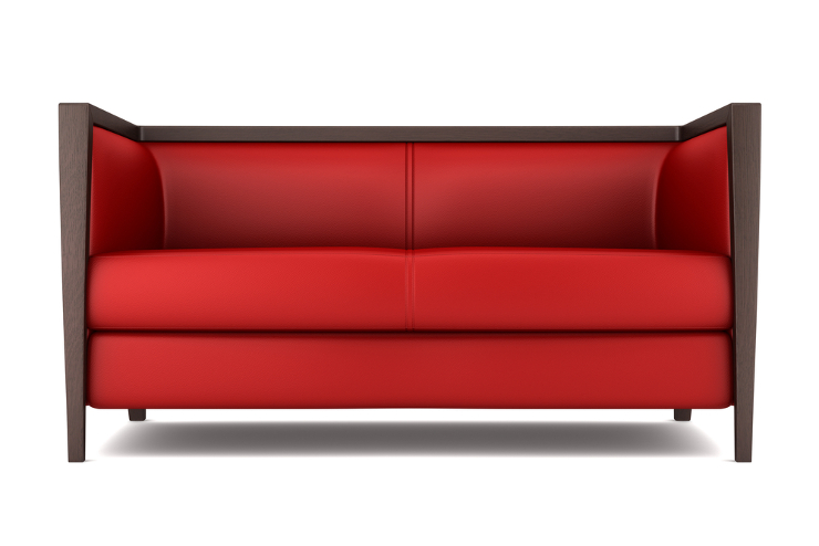 Auch ein rotes Ledersofa kann sehr schick sein. (Bild: © Maksym Bondarchuk - shutterstock.com)